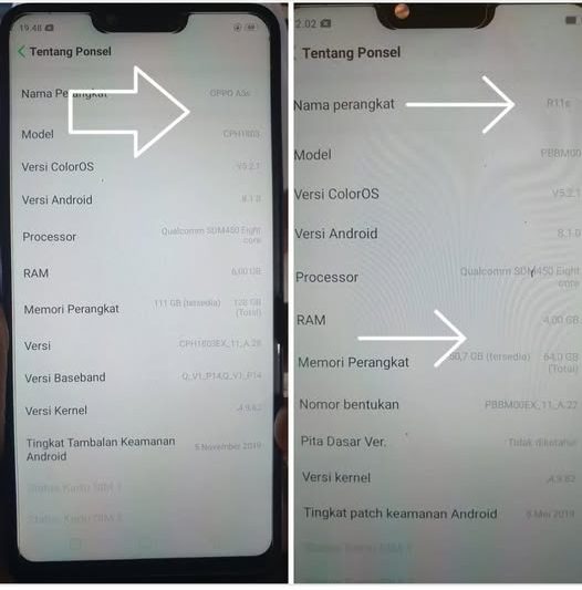 Oppo A3S Refurbish CPH1853 TO Global Convert